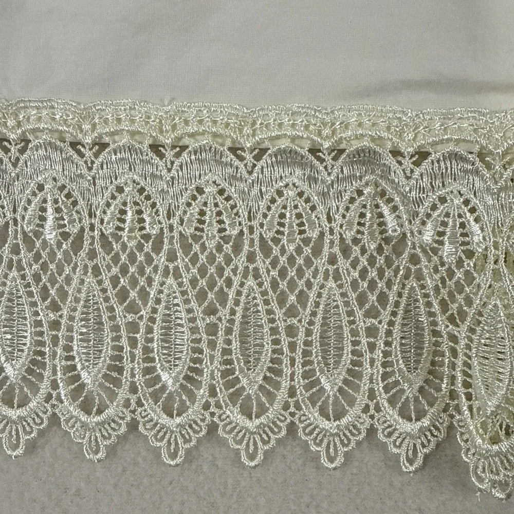 Charter Club Cal King Bed Skirt Lace Farmhouse Cottage Cream 15.5